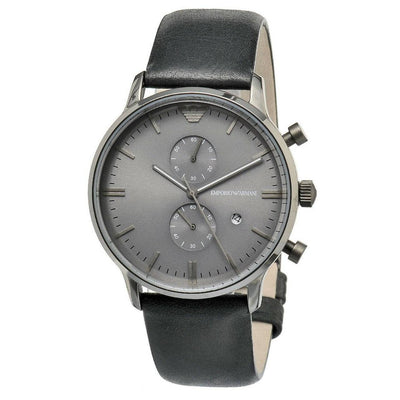 Emporio Armani Black Leather Ar0388 - Mens Watch