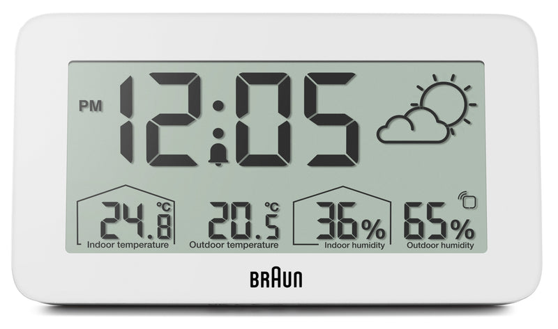 Braun Digital Weather Station Clock White