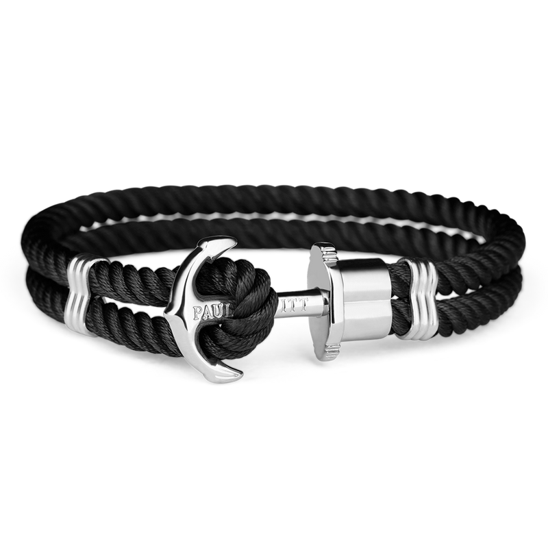 Paul Hewitt Phrep Nylon Silver / Black Bracelet - M