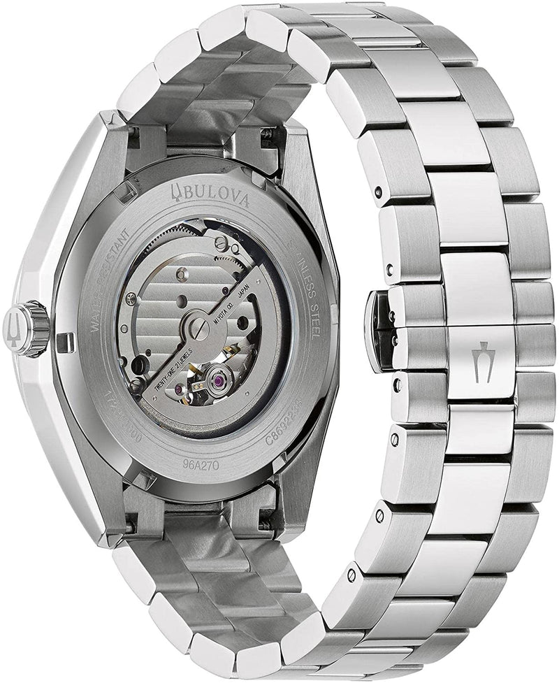 Bulova Classic Automatic Silver Stainless Band Mens Watch 96A270