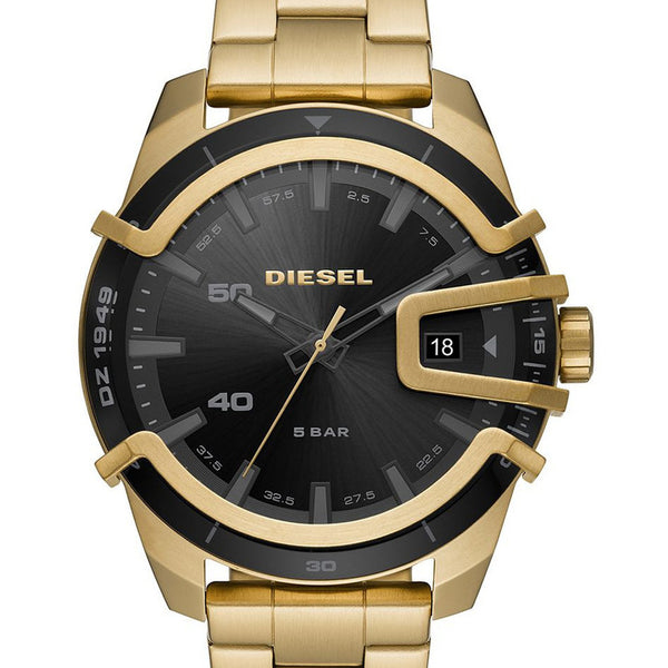 Diesel Caged Three Hand Stainless Steel Watch Watch Direct
