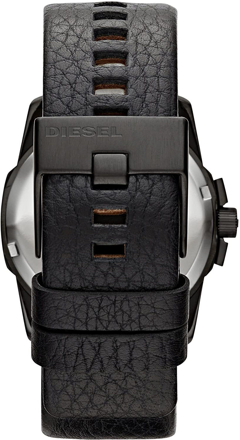 Diesel Master Chief Three-Hand Black Leather Mens Watch DZ1657