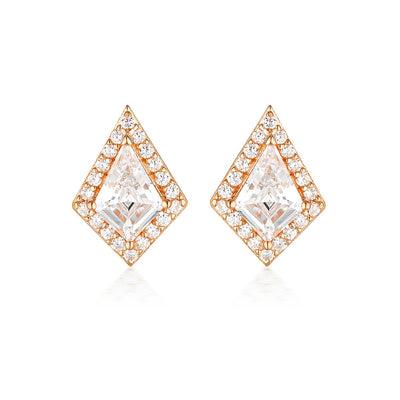 GEORGINI ROCK STAR SHIELD ROSE GOLD EARRINGS