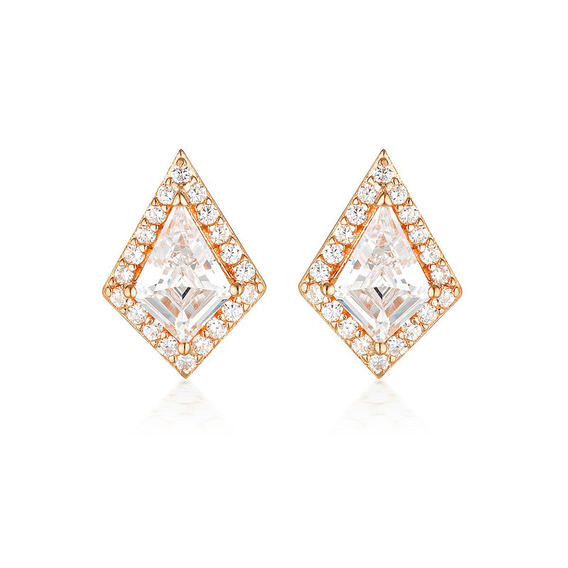 GEORGINI ROCK STAR SHIELD ROSE GOLD EARRINGS
