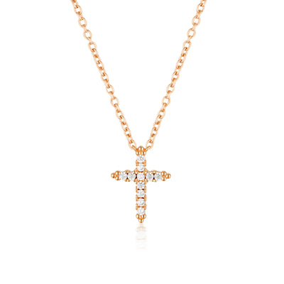 GEORGINI ROCK STAR CROSS ROSE GOLD PENDANT