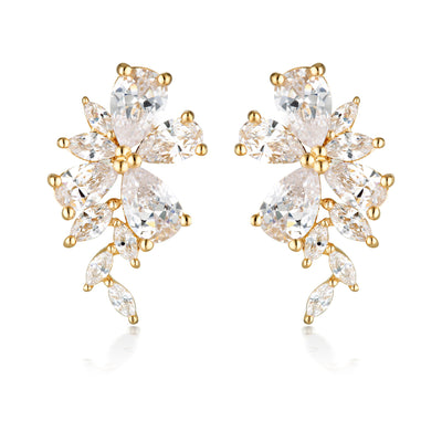 GEORGINI ICONIC BRIDAL HYACINTH EARRINGS GOLD