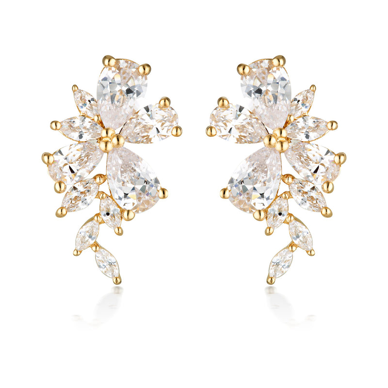 GEORGINI ICONIC BRIDAL HYACINTH EARRINGS GOLD