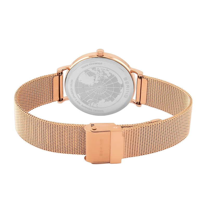 Bering Rose Gold Polished Green Watch