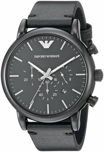 Emporio Armani Mens Ar1918 Dress Analog Display Analog Quartz Black Watch