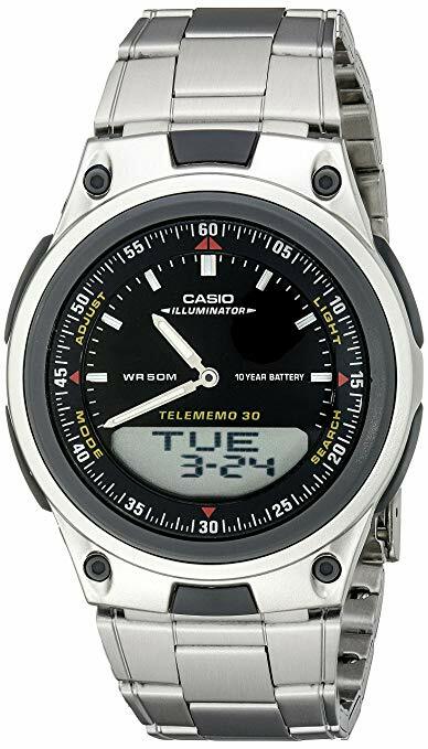 Casio World Time Databank Analog Digital Aw-80D-1Av Aw80D-1Av Mens Watch