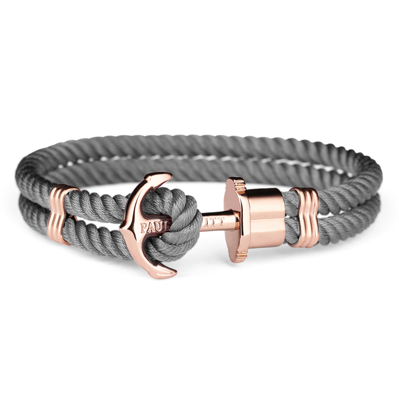 Paul Hewitt Phrep Nylon Rose Gold / Grey Bracelet - XS