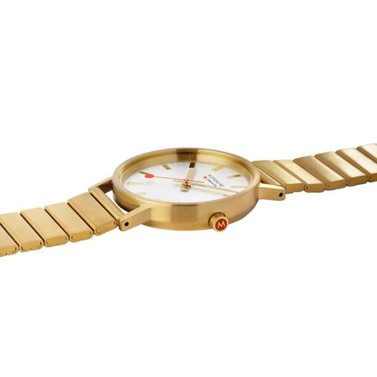 Mondaine Official Classic 36mm Gold Stainless Steel Watch A660.30314.16SBM