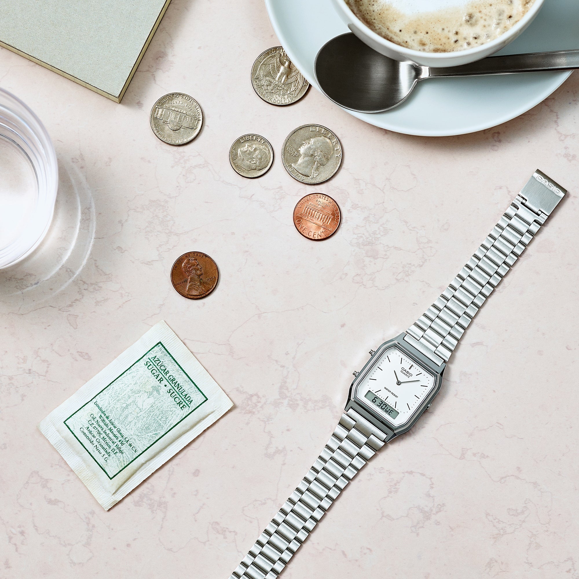 Casio Vintage Dual Time Alarm Quartz Analog Digital AQ230A-7A