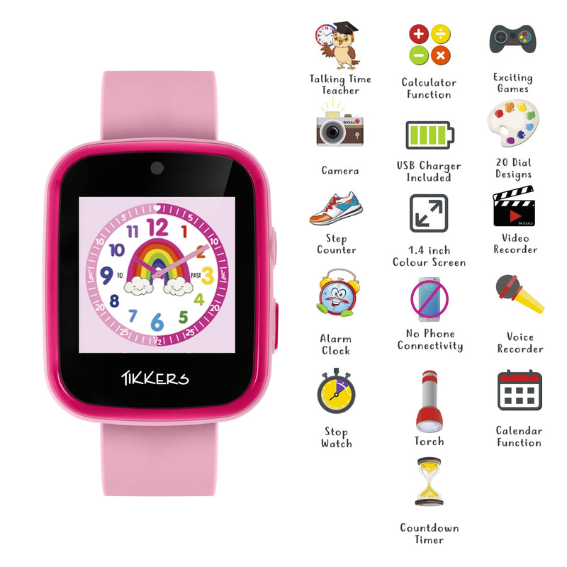 Tikkers Interactive Pink Smart Watch for Kids TK1084PNK