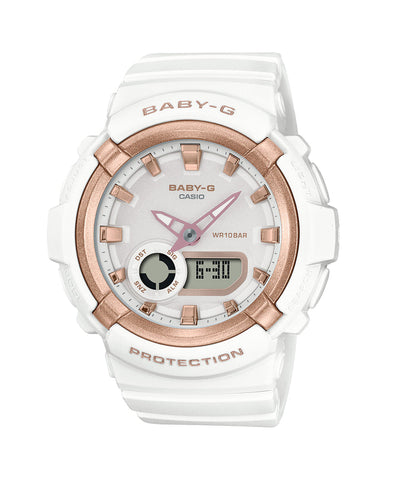 BABY-G DUO Metallic Accents White Resin Band Watch BGA280BA-7A