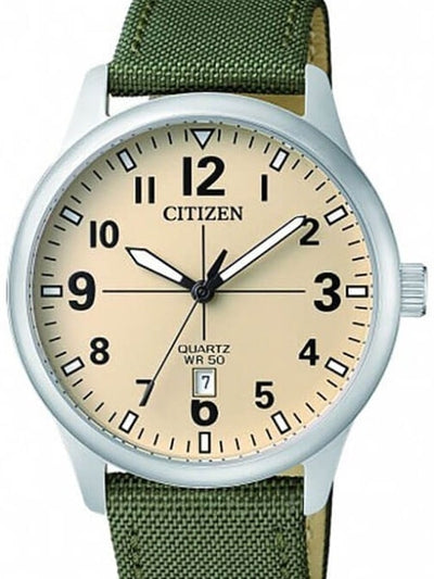 Citizen Quartz Champagne Dial Mens Watch