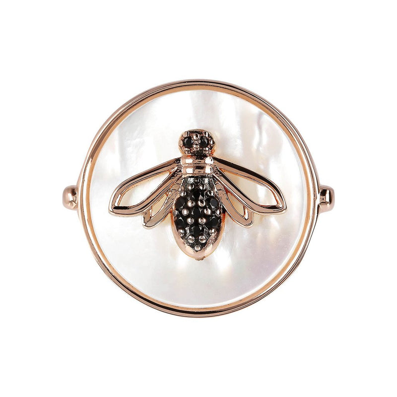 Bronzallure Bee Ring Mother of Pearl