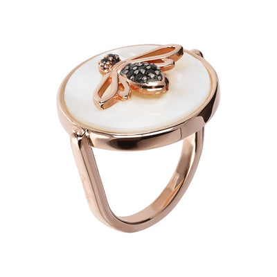 Bronzallure Bee Ring Mother of Pearl