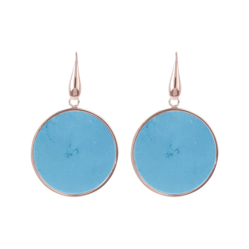 Bronzallure Big Disc Earrings With Natural Stones