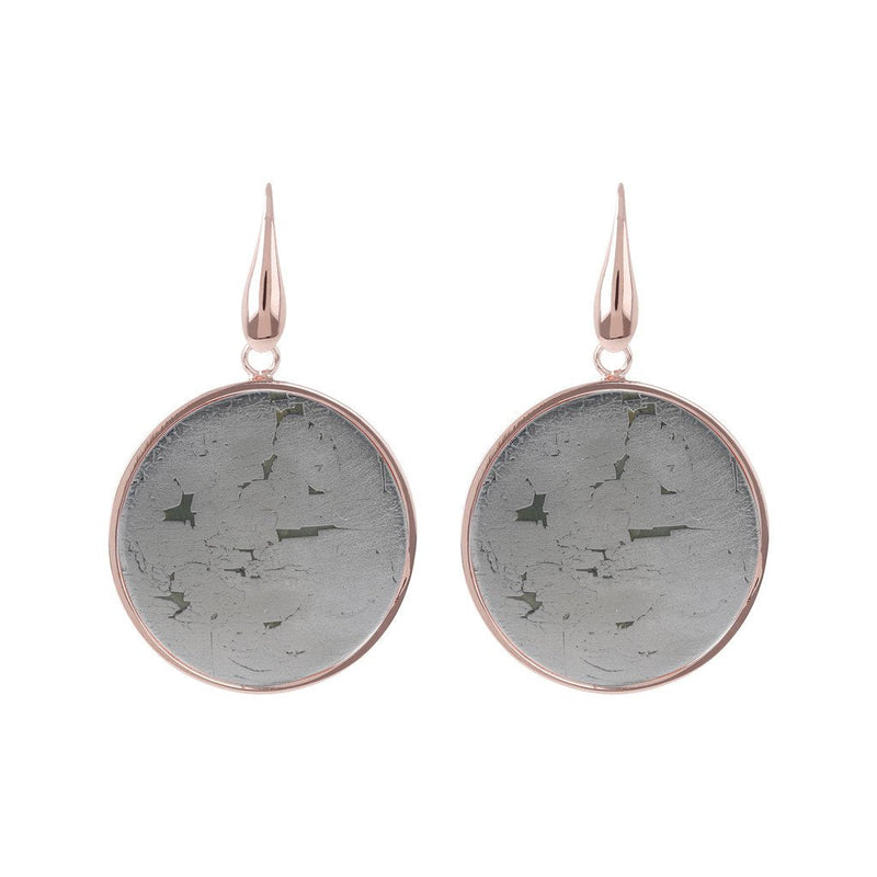 Bronzallure Big Disc Earrings With Natural Stones