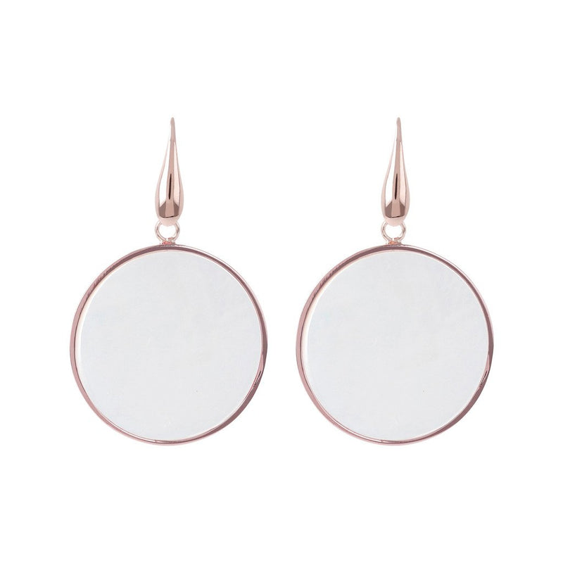 Bronzallure Big Disc Earrings With Natural Stones