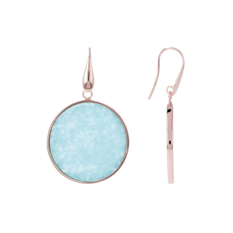 Bronzallure Big Disc Earrings With Natural Stones