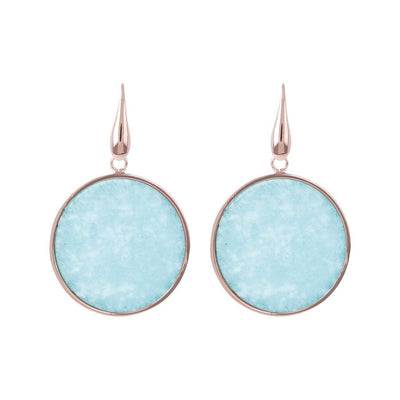 Bronzallure Big Disc Earrings With Natural Stones