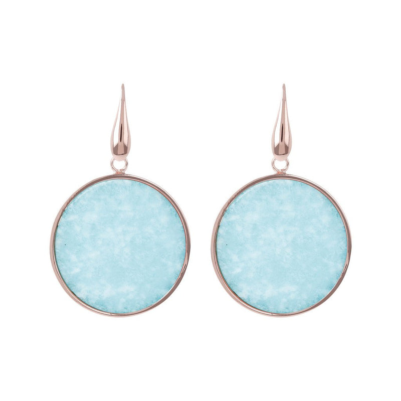 Bronzallure Big Disc Earrings With Natural Stones