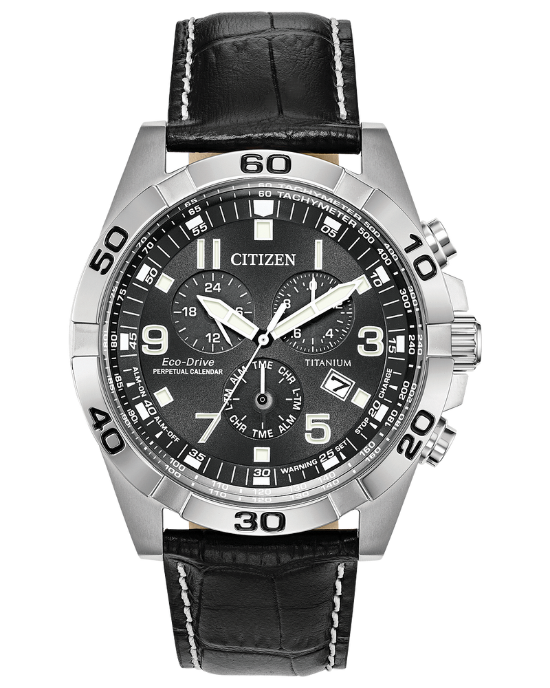 Citizen Leather Grey Dial Men's Watch