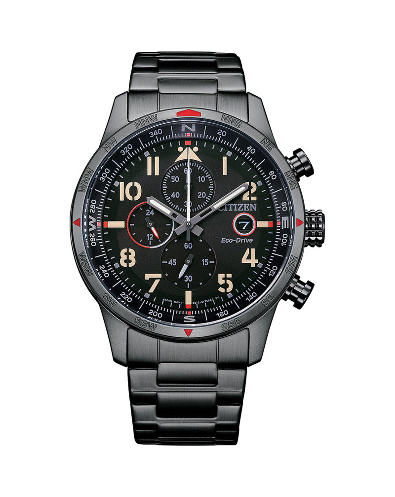 Citizen Chronograph Eco Drive Black on Black Watch CA0797 84E Watch Direct