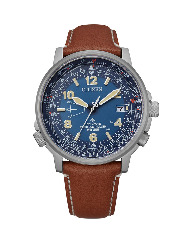 Citizen ProMaster Sky Eco Drive Brown Leather Watch CB0240 11L Watch Direct