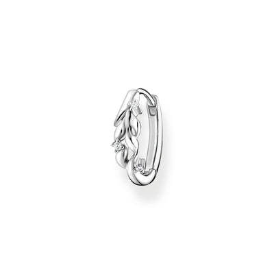 Thomas Sabo Single hoop earring leaves white stones silver