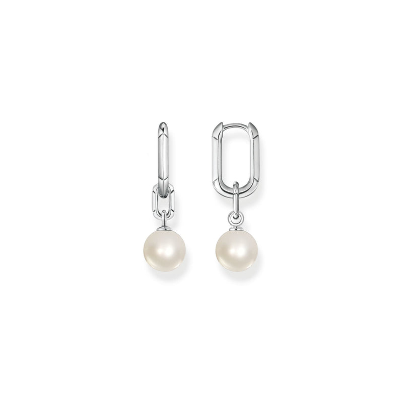 Thomas Sabo Hoop earrings links and pearls silver