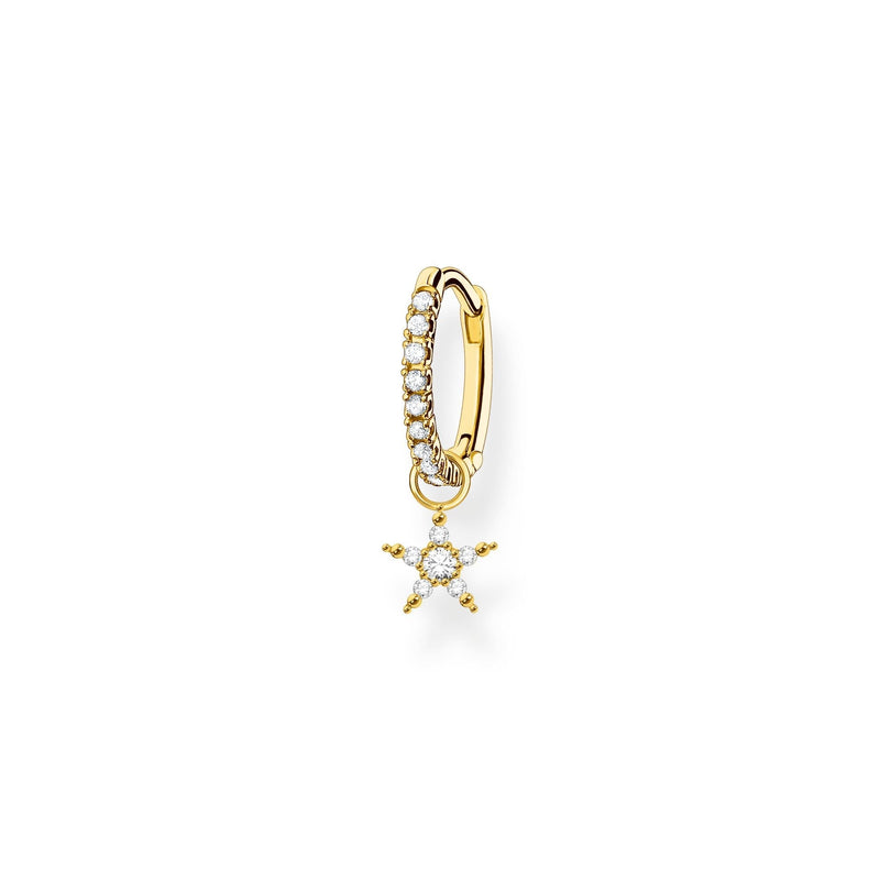 Thomas Sabo Single hoop earring with star pendant gold