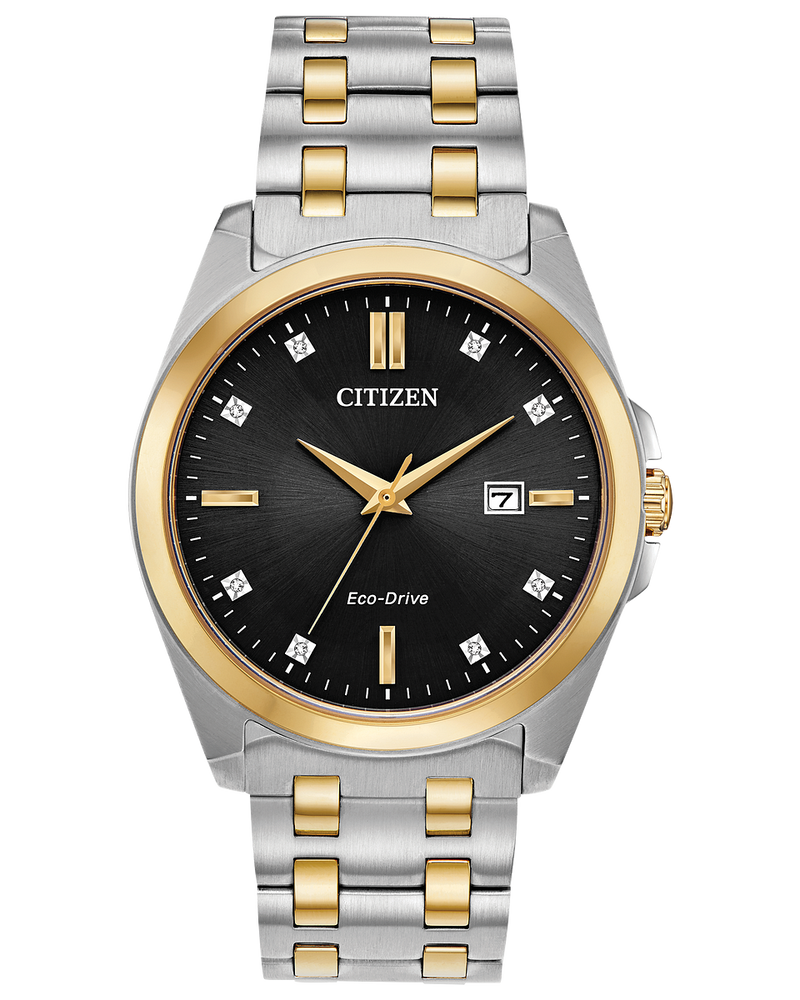 Citizen Corso Silver and Gold With Black Dial Dress Watch BM7107-50E