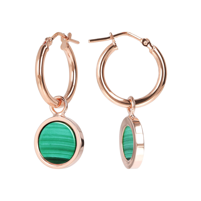 Bronzallure Stone Disc Charm Earrings