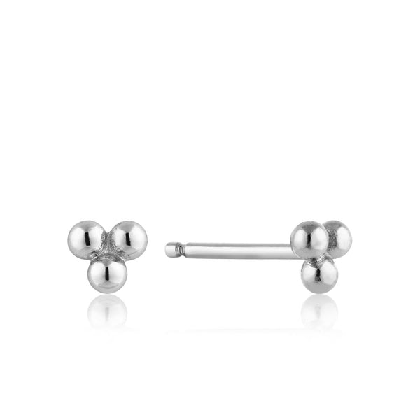 Ania Haie Modern Triple Ball Stud Earrings - Silver