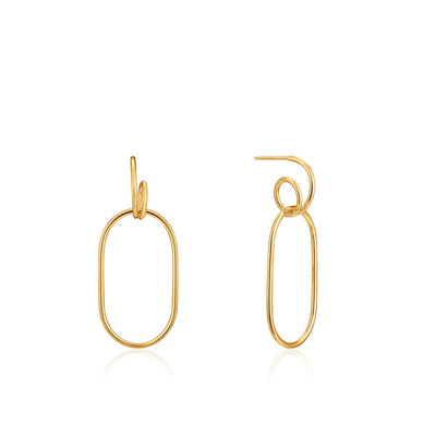 Ania Haie Spiral Oval Hoop Earrings - Gold