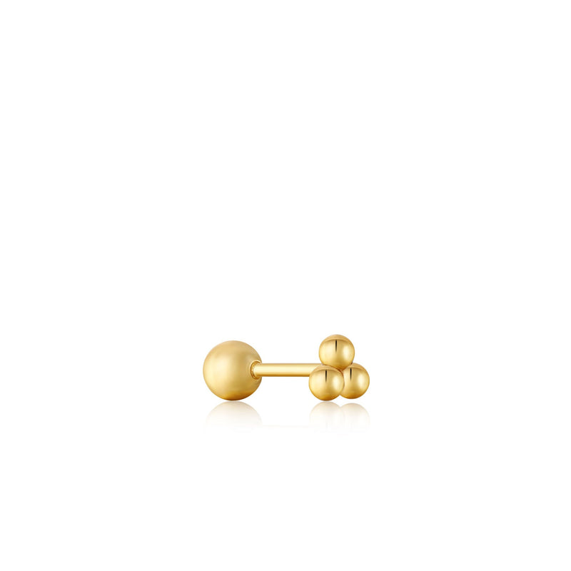 Ania Haie Gold Triple Barbell Single Earring