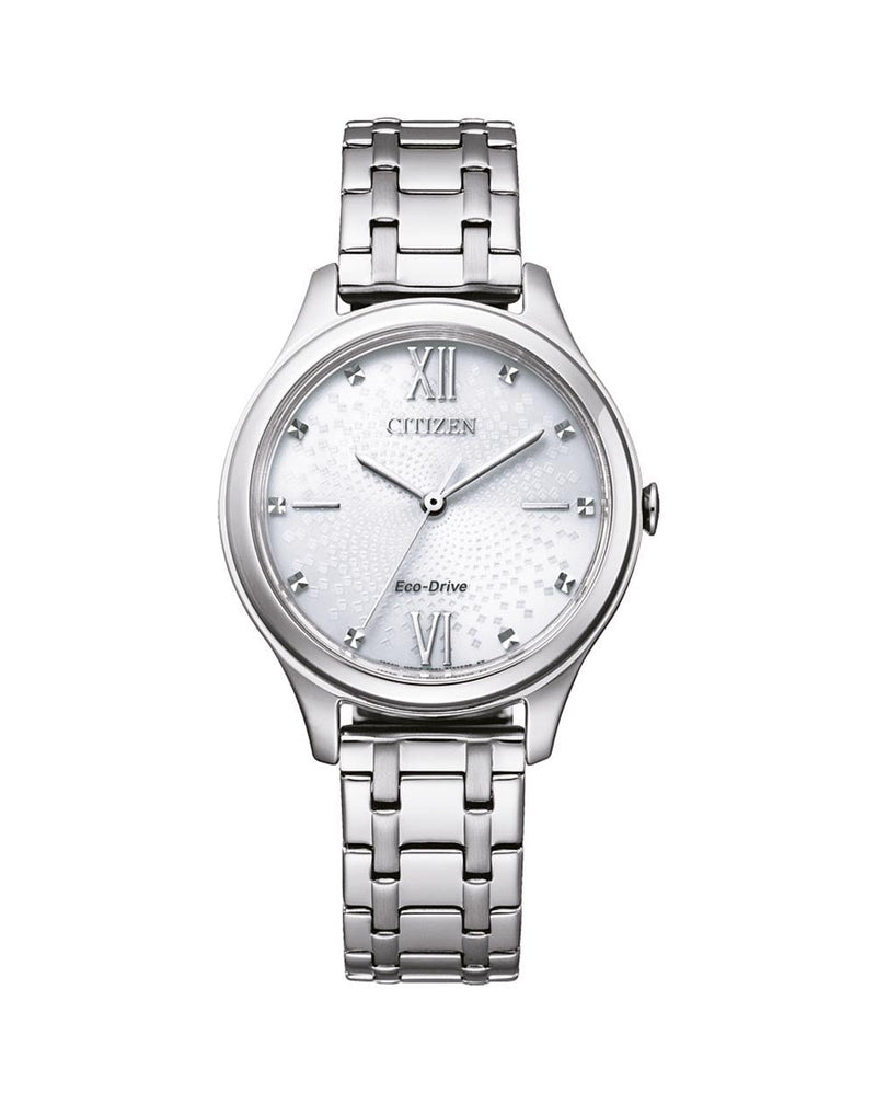 Citizen Dress White Patterned Dial Women's Watch EM0500-73A