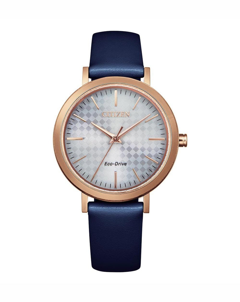 Citizen Dress Blue Leather Band Women's Watch EM0763-07A