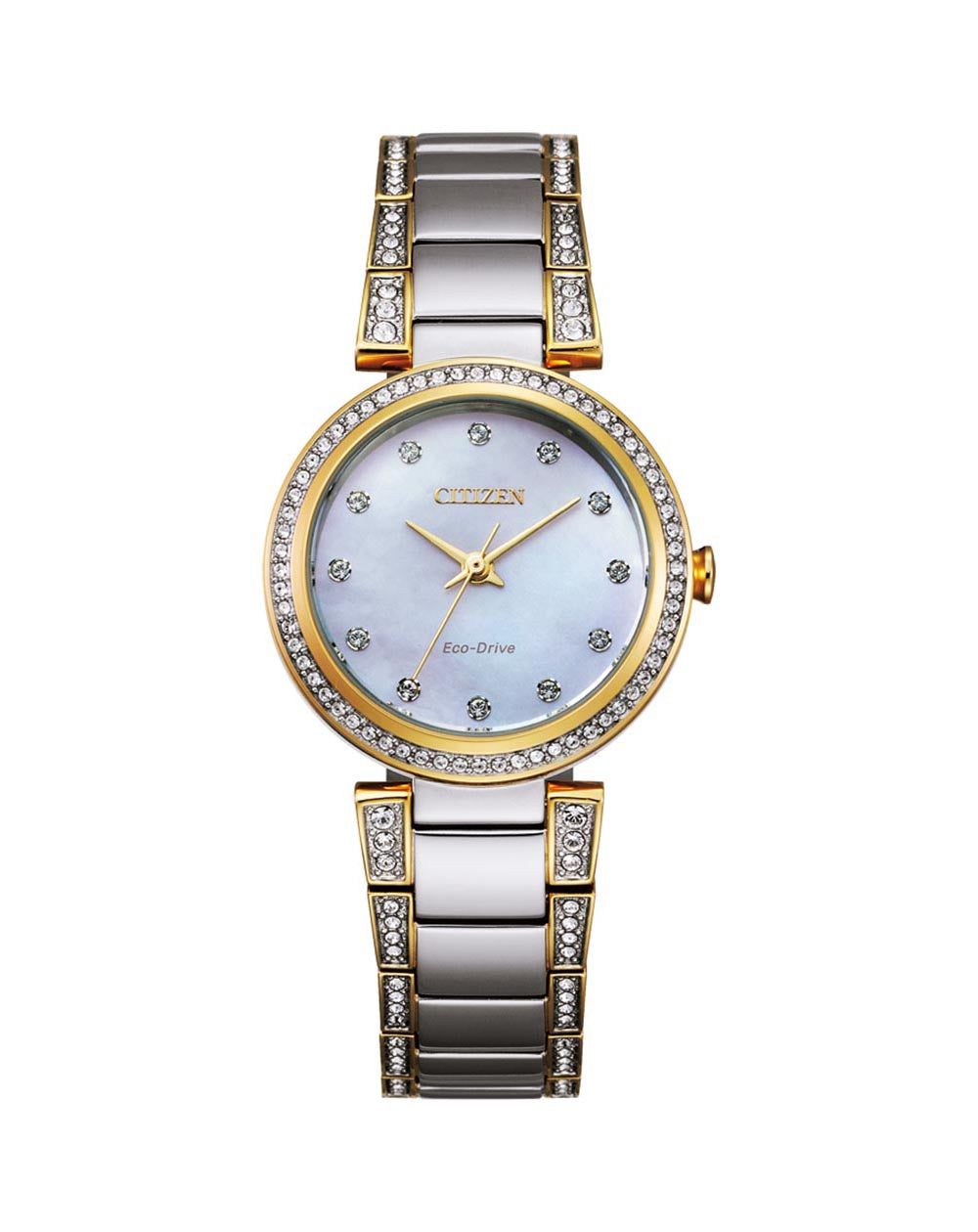 Citizen Mother Of Pearl Dial Crystal Embellished Women's Watch EM0844-58D