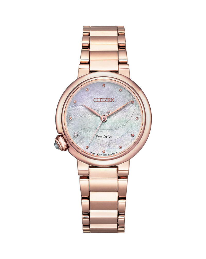 Citizen Mother Of Pearl Rose Gold Dress Women s Watch EM0912 84Y Watch Direct