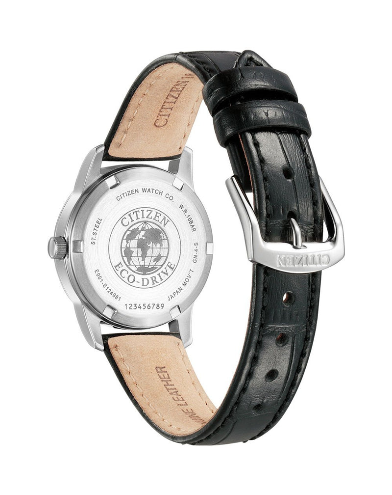 Citizen Eco-Drive Black Leather Dress Watch EW3260-17A