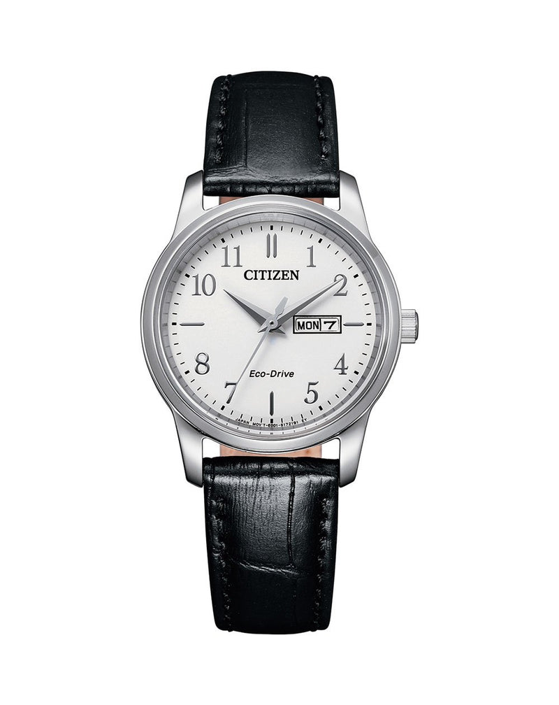 Citizen Eco-Drive Black Leather Dress Watch EW3260-17A