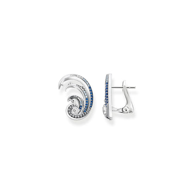 Thomas Sabo Ear studs wave with blue stones