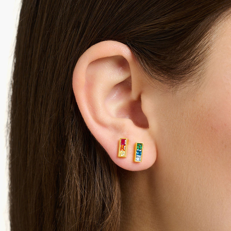 THOMAS SABO Ear studs colourful stones gold