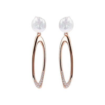 Bronzallure Hoop Earrings with Coin Pearls