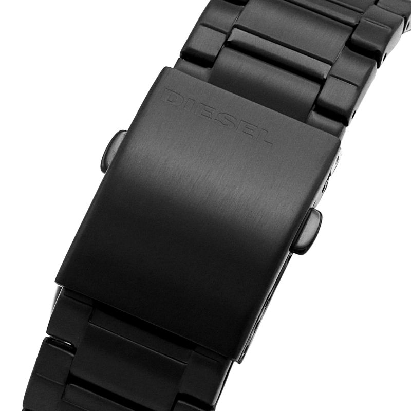 Diesel D-48 Three-Hand Black Stainless Steel Watch