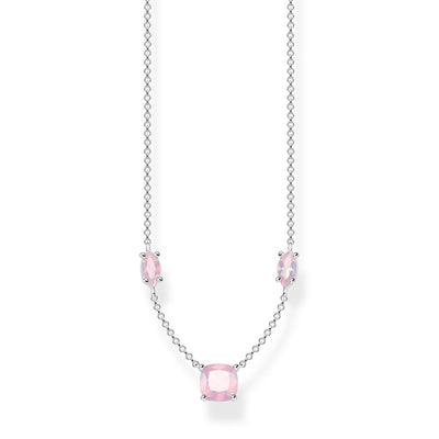 Thomas Sabo Necklace Shimmering Pink Opal Colour Effect